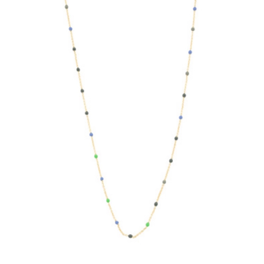 Gorjana Gold and Blue Capri Necklace 14”